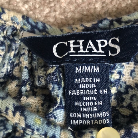 CHAPS | Blue & Cream Floral Top - Picture 3 of 6